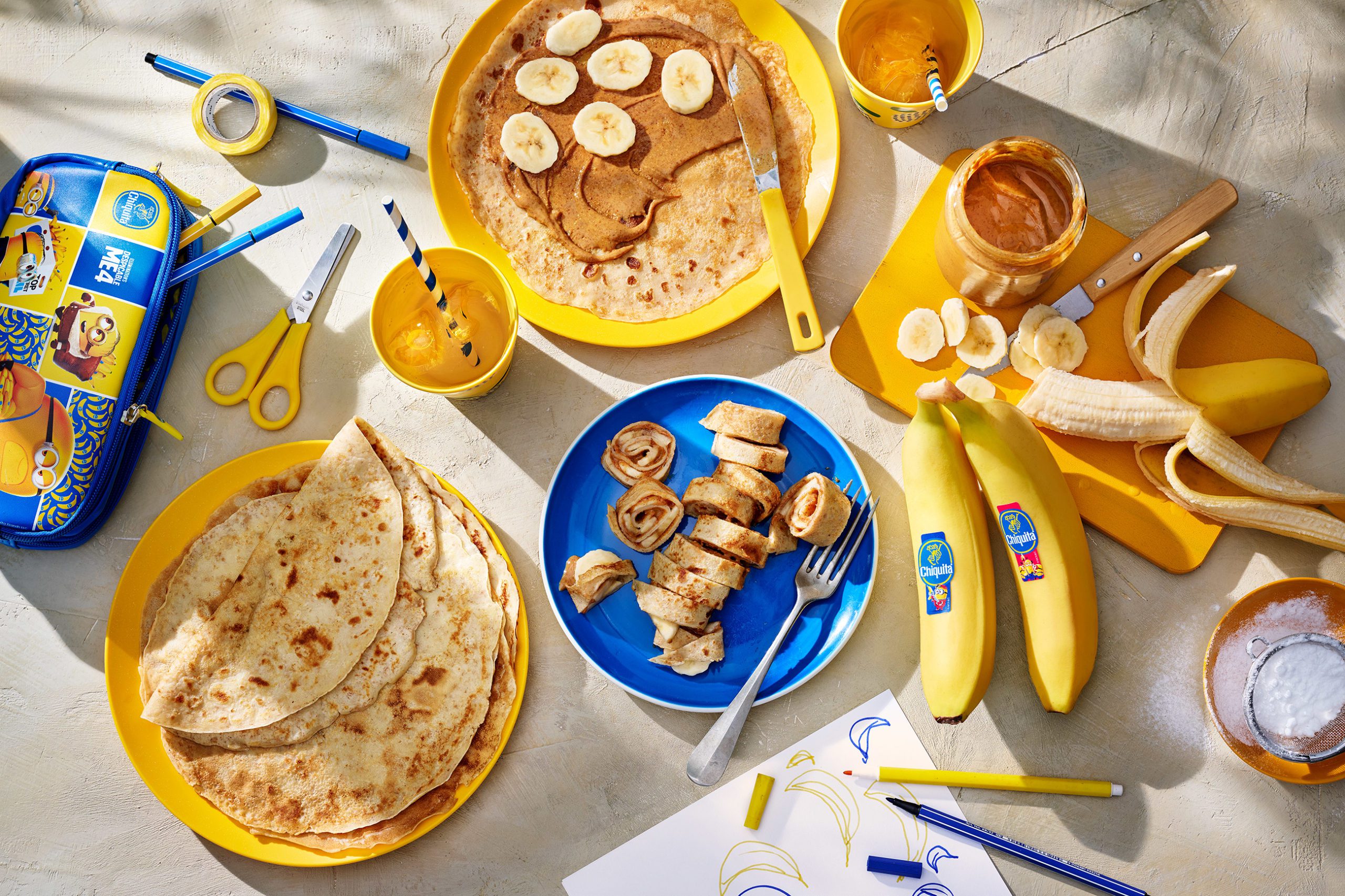 Rollitos de tortitas de mantequilla de cacahuete y plátano Chiquita